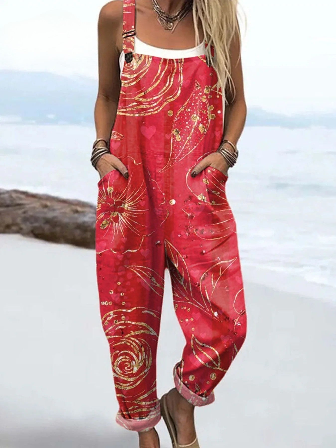 Vintage blommig jumpsuit - stil utan ansträngning och komfort hela dagen