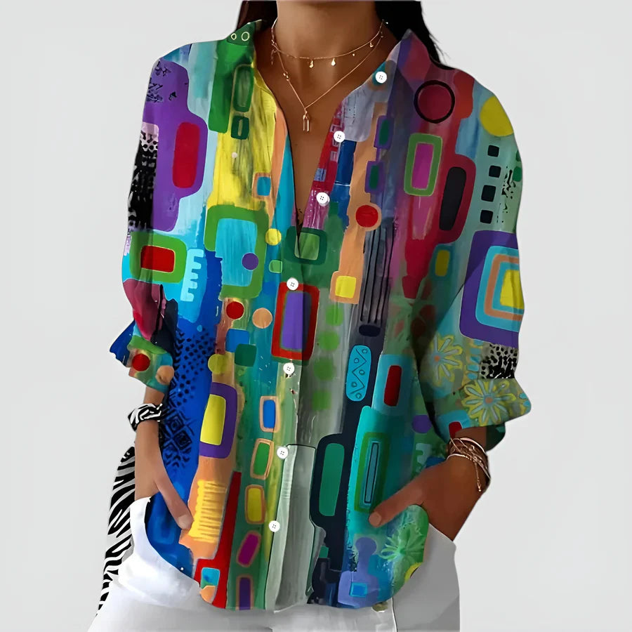 Edna | Blus med geometriskt mönster