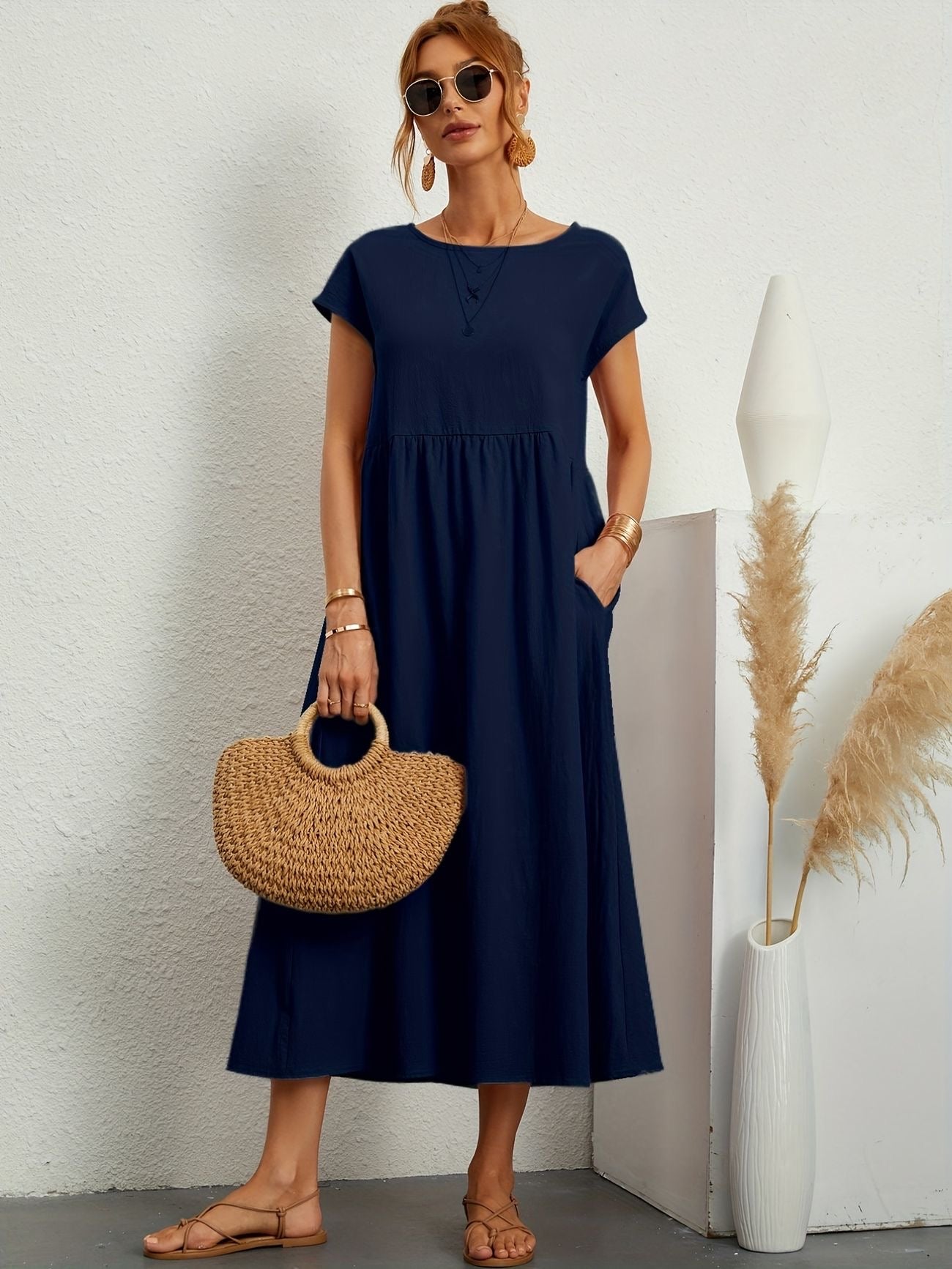 Alina™ | Naturligt elegant linneklänning för sommardagar 