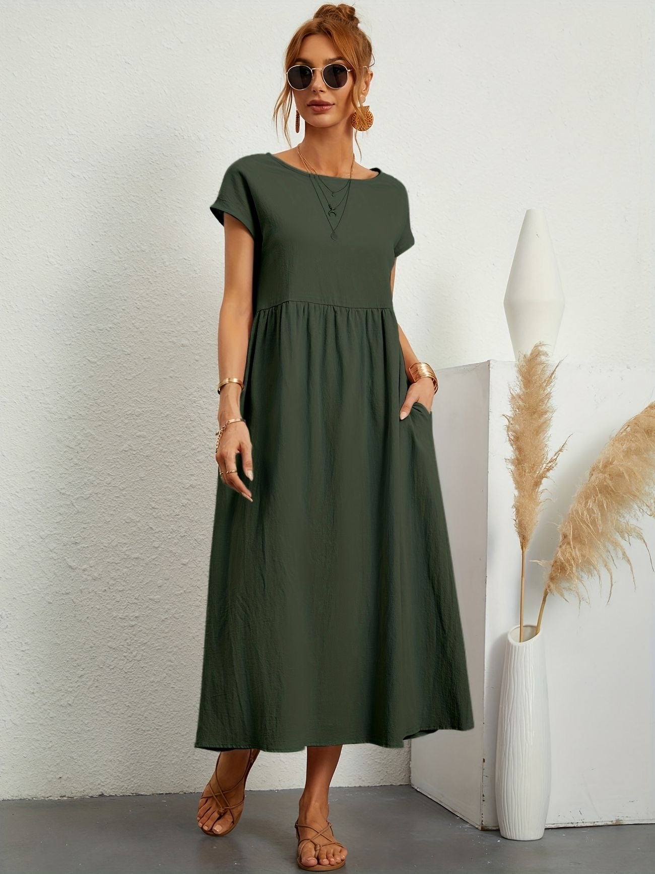 Alina™ | Naturligt elegant linneklänning för sommardagar 