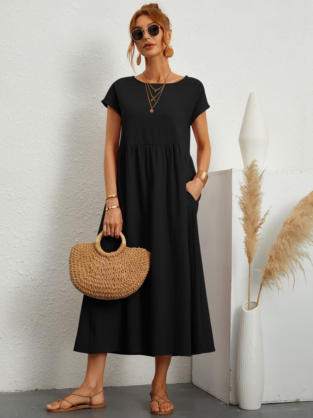 Alina™ | Naturligt elegant linneklänning för sommardagar 