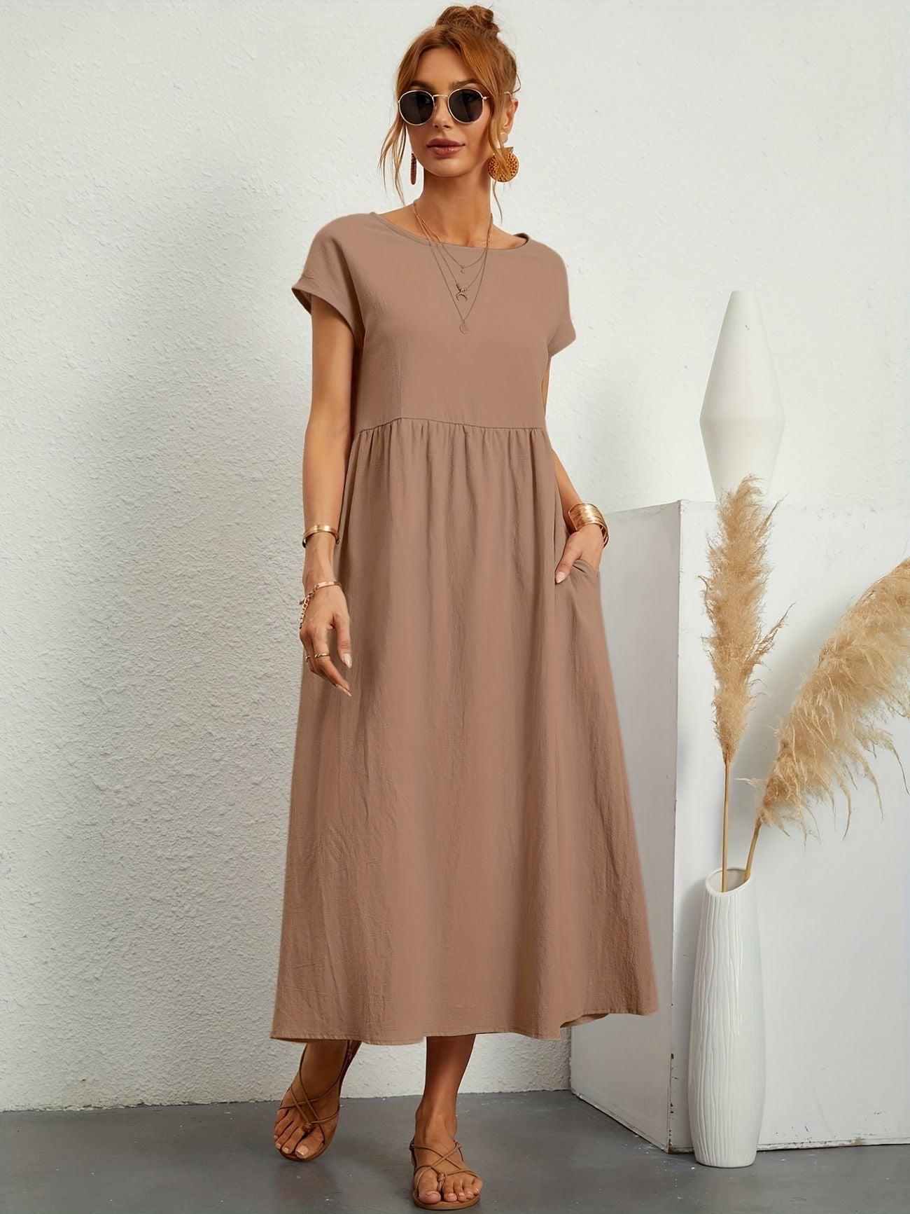 Alina™ | Naturligt elegant linneklänning för sommardagar 