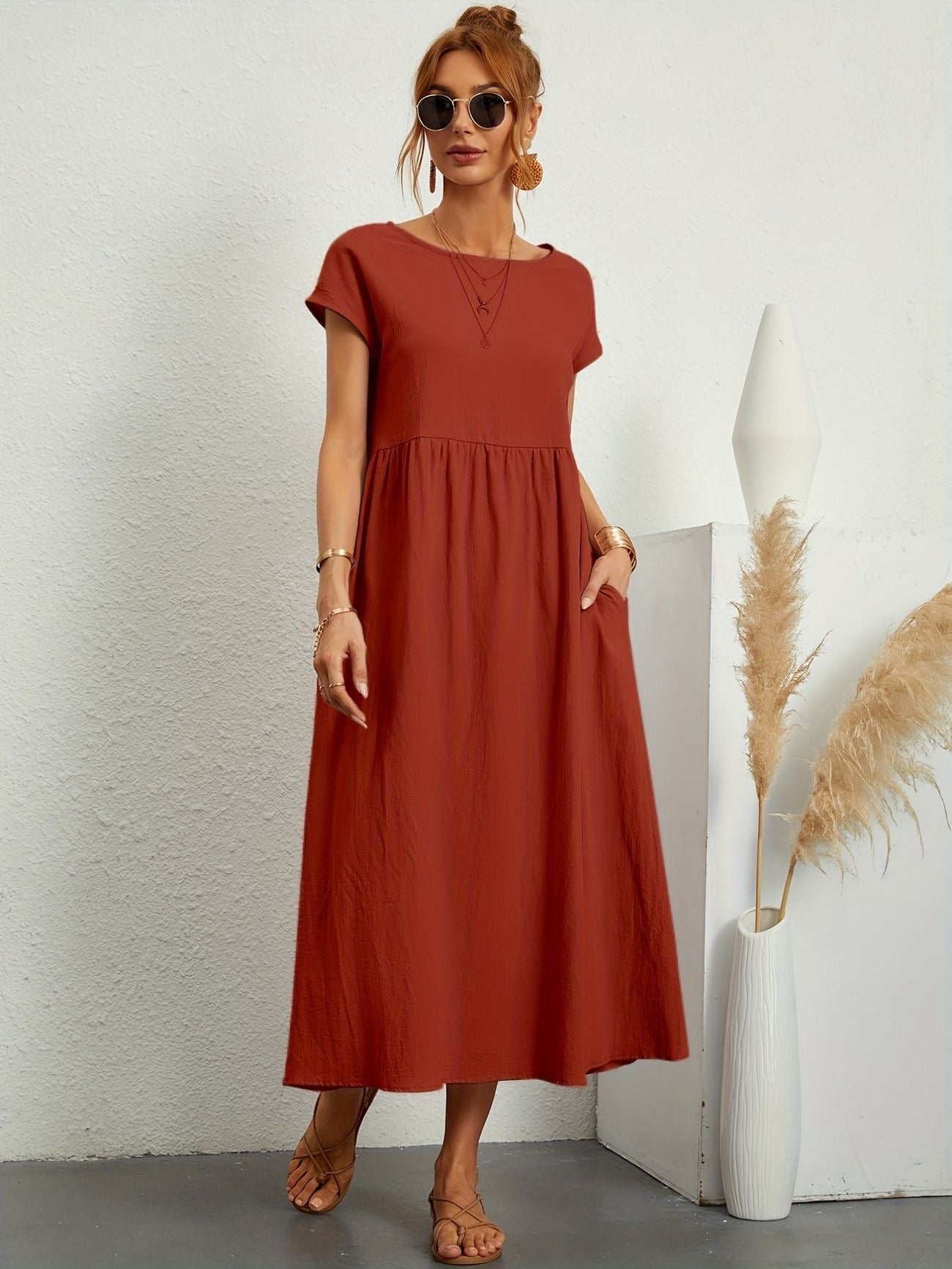 Alina™ | Naturligt elegant linneklänning för sommardagar 