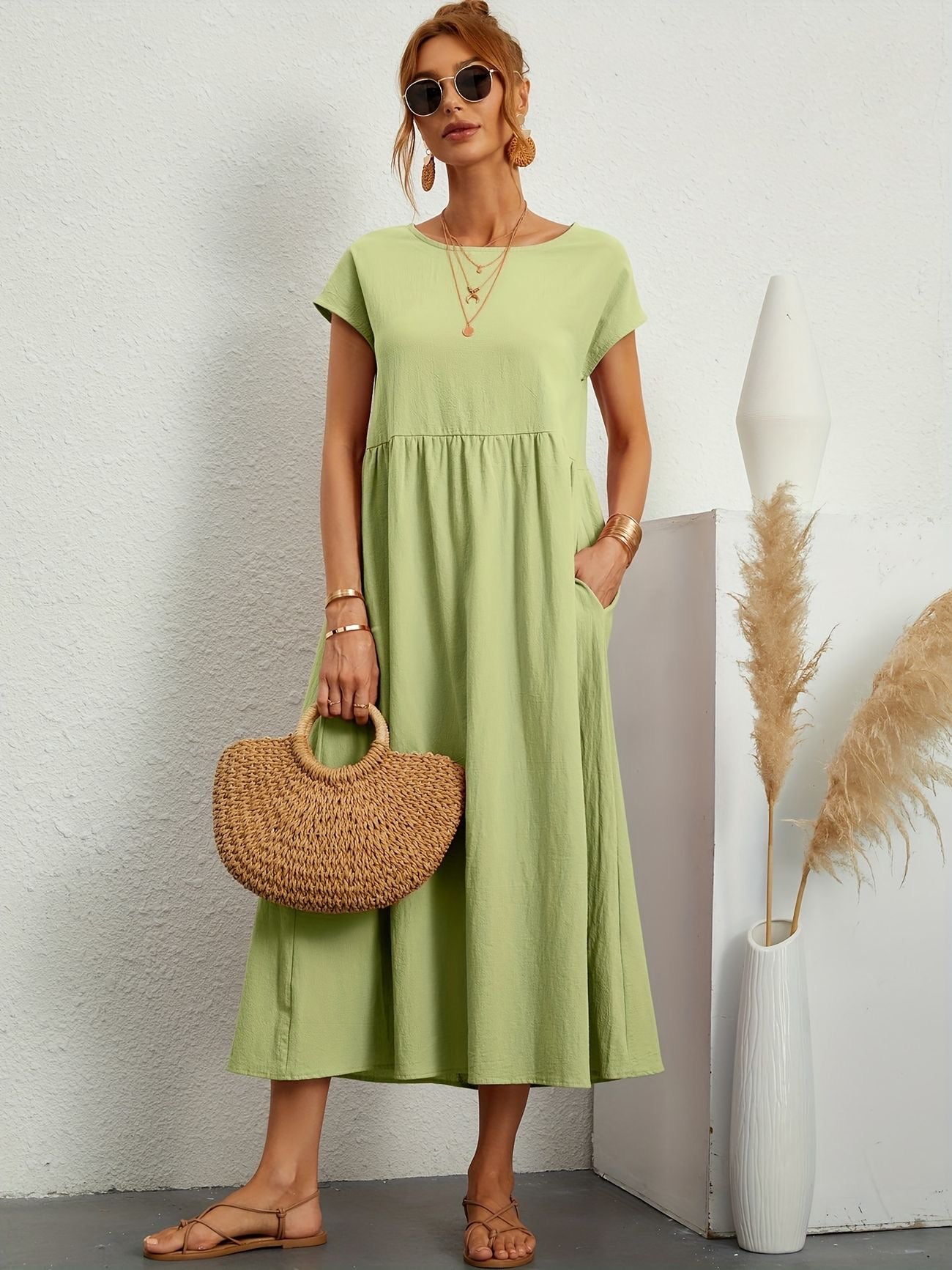 Alina™ | Naturligt elegant linneklänning för sommardagar 