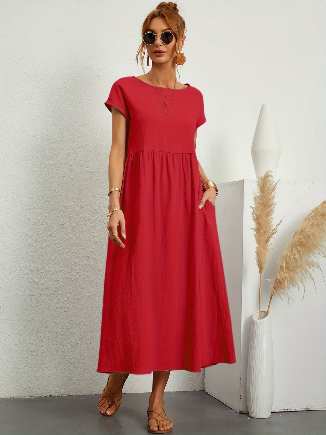 Alina™ | Naturligt elegant linneklänning för sommardagar 