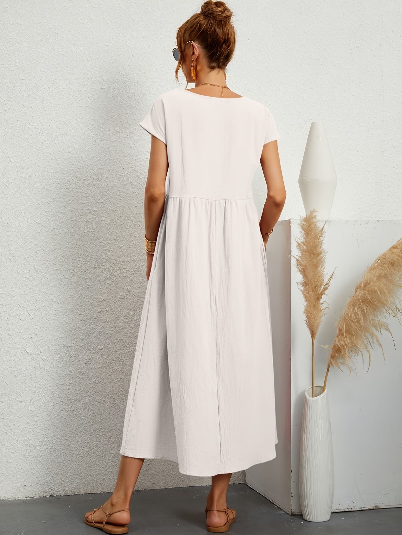 Alina™ | Naturligt elegant linneklänning för sommardagar 