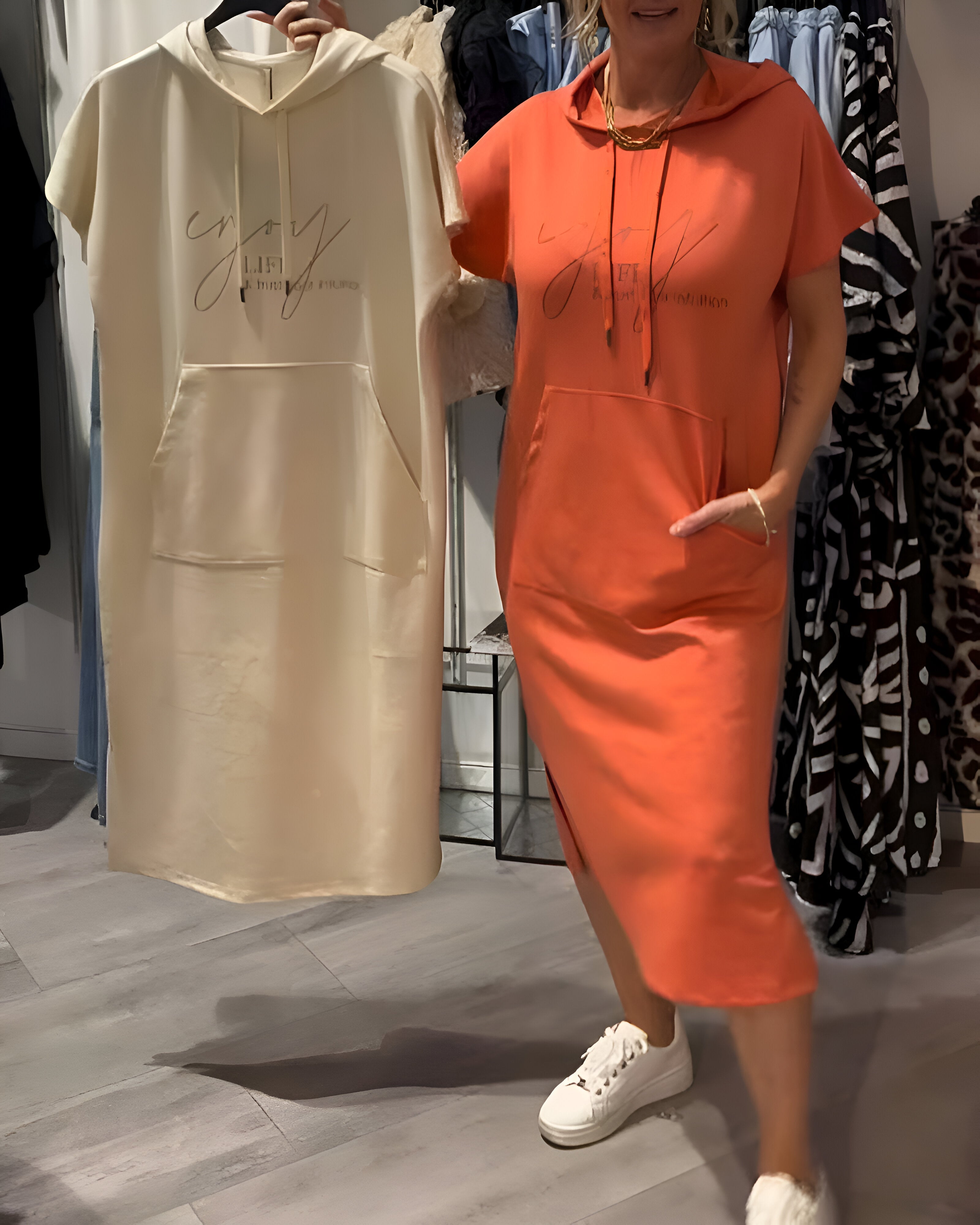 Sheeka™ – Avslappnad Hoodieklänning för Kvinnor