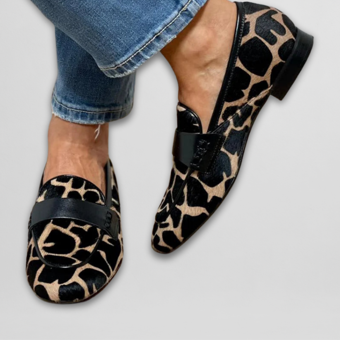 Nina – Loafers med djurmönster