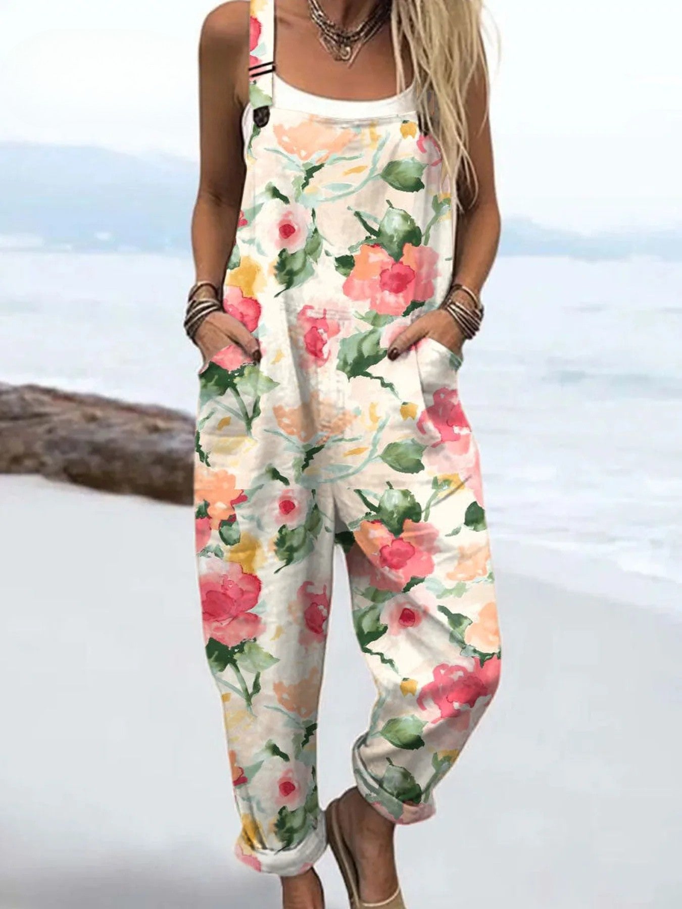 Vintage blommig jumpsuit - stil utan ansträngning och komfort hela dagen